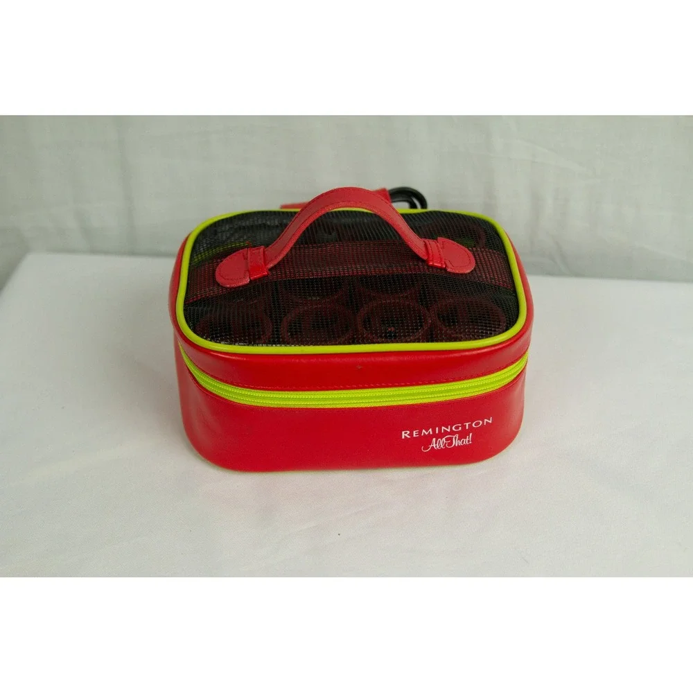 Remington All That! Travel Hair Roller Set Red Lime Green Case  Rollers H-1000